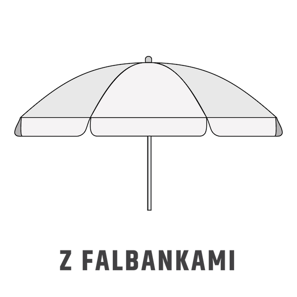 parasol okrągły z falbankami