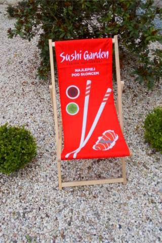 Leżak drewniany Sushi Garden czerwony
